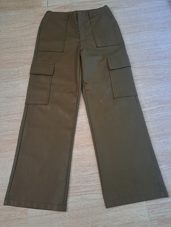 Wayf Pants - WAYF women  Olive Cargo Pants - Wide Leg Utility Style
